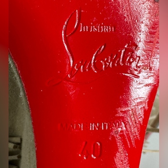 Christian Louboutin Pina Tan Suede Flat Fringe Wedge Boots- Boho Chic - Picture 7 of 10